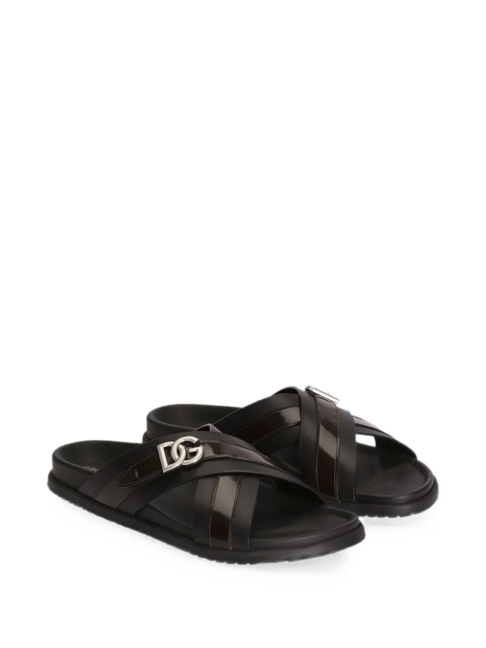 Dolce & Gabbana Leren sandalen Zwart