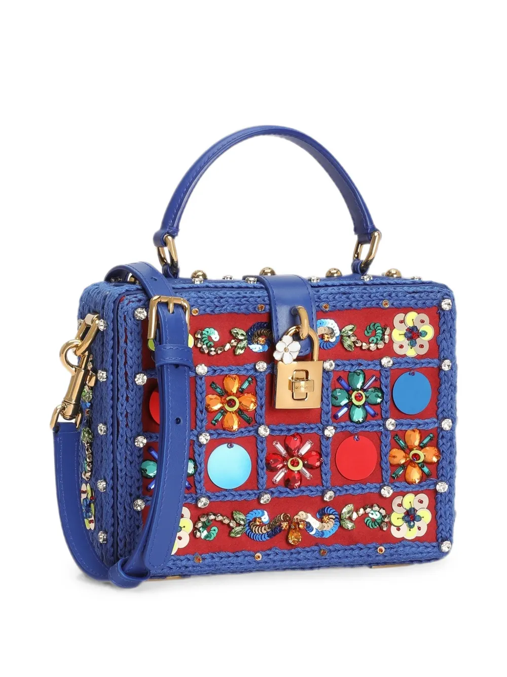 Dolce & Gabbana Dolce Box handtas met borduurwerk Blauw