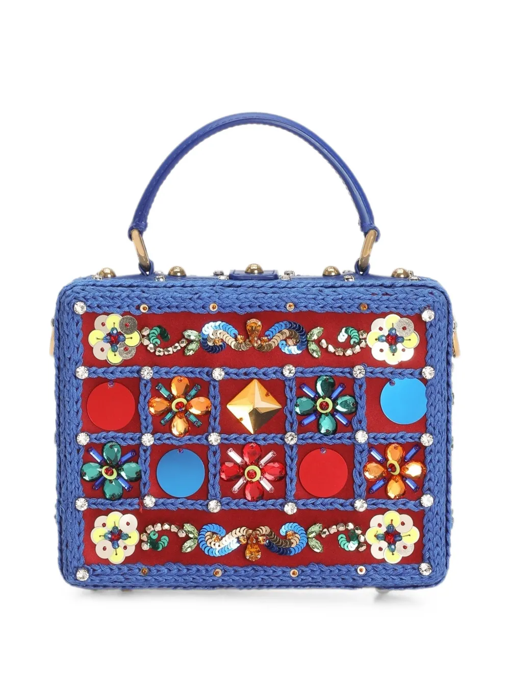 Dolce & Gabbana Dolce Box handtas met borduurwerk Blauw