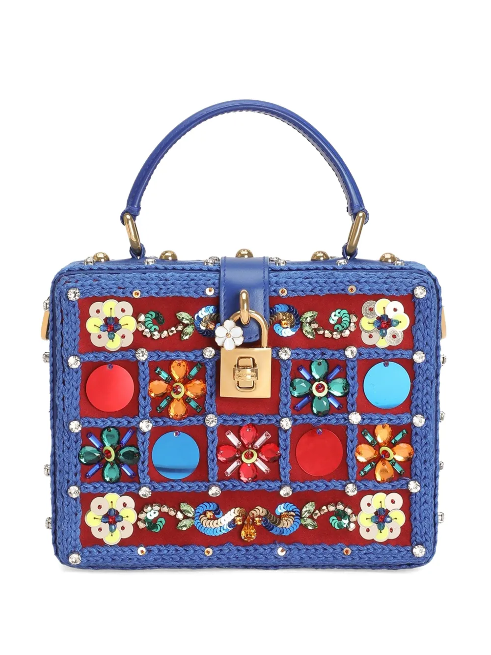 Dolce & Gabbana Dolce Box handbag with embroidery - Blu
