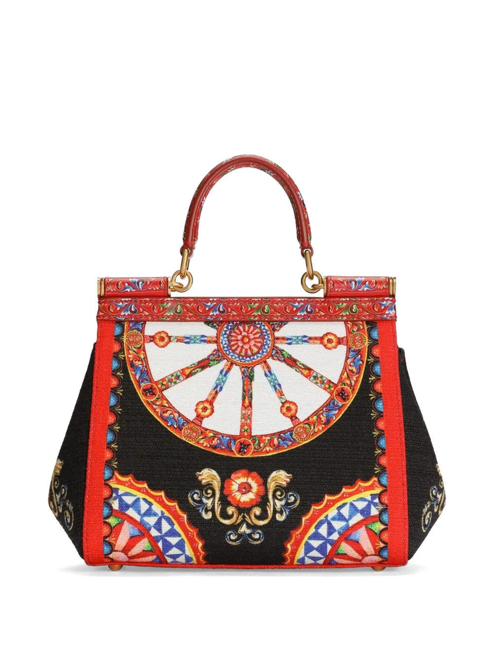 Dolce & Gabbana Sicily kleine handtas met Carretto-print Zwart
