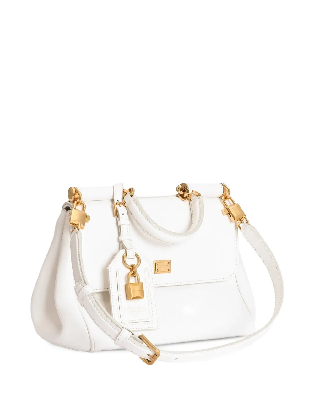 Dolce & Gabbana My Sicily kleine kalfsleren handtas Wit