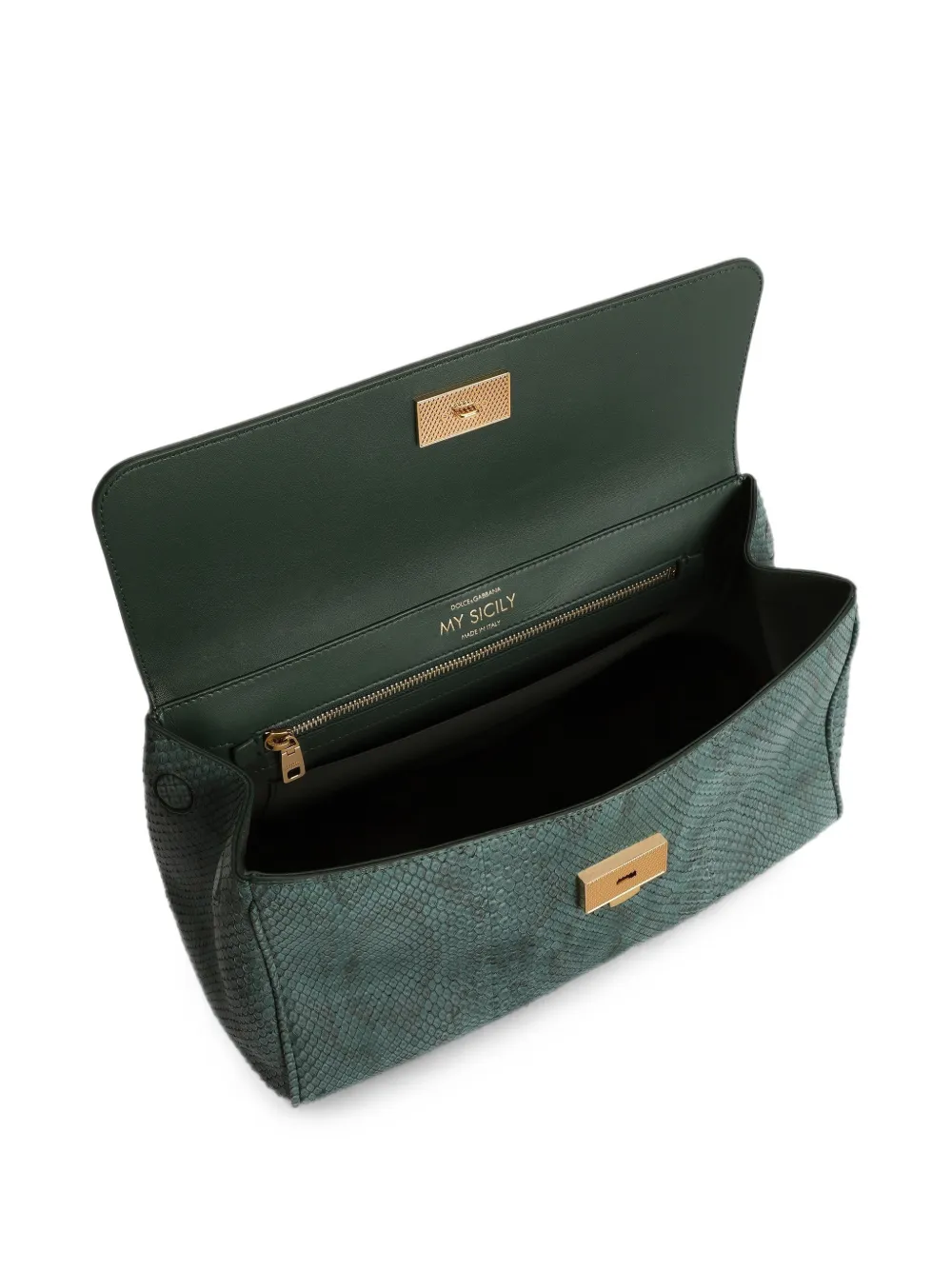 Dolce & Gabbana Medium My Sicily handtas met python-effect Groen
