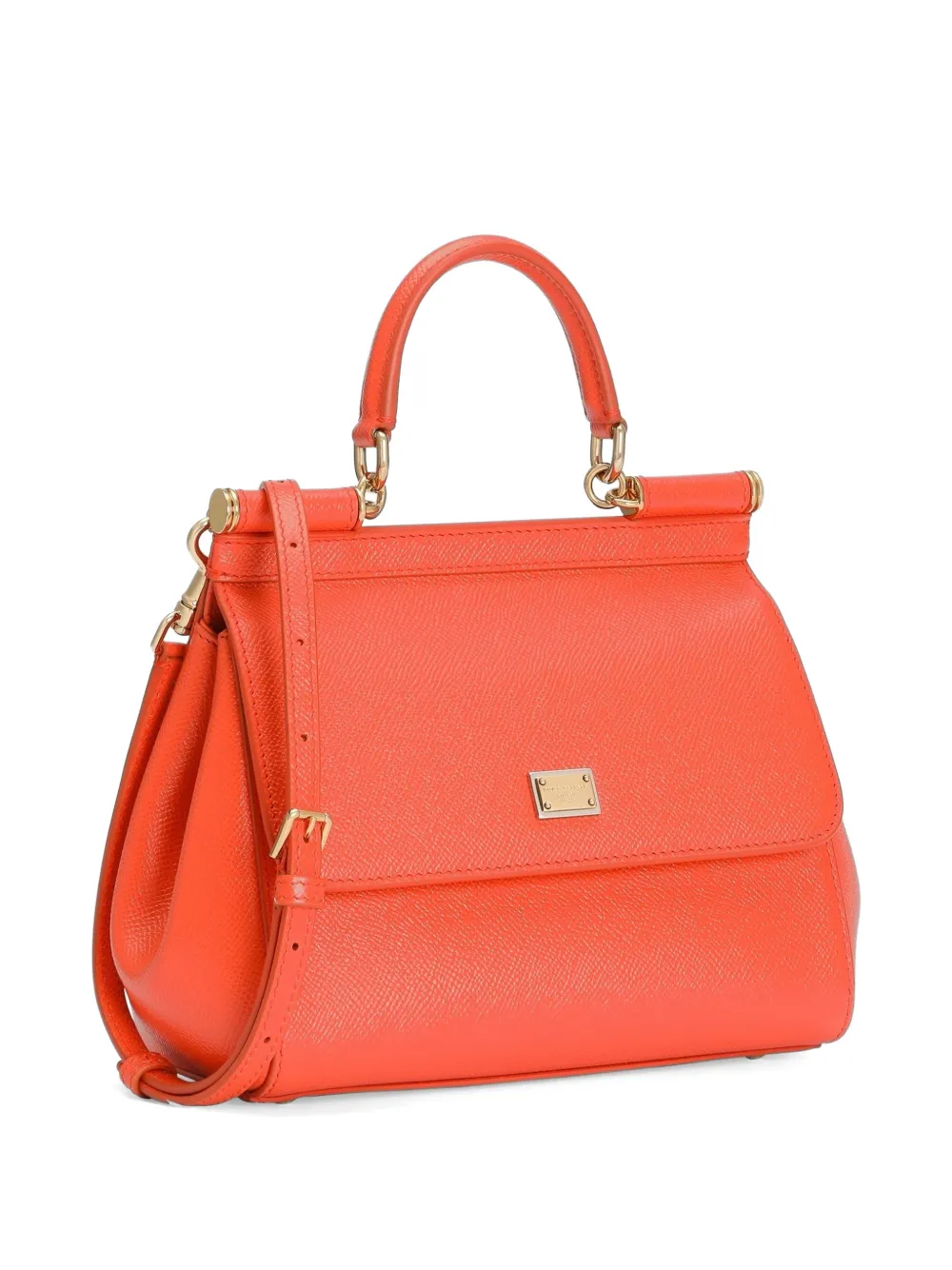 Dolce & Gabbana Sicily kleine kalfsleren handtas Oranje