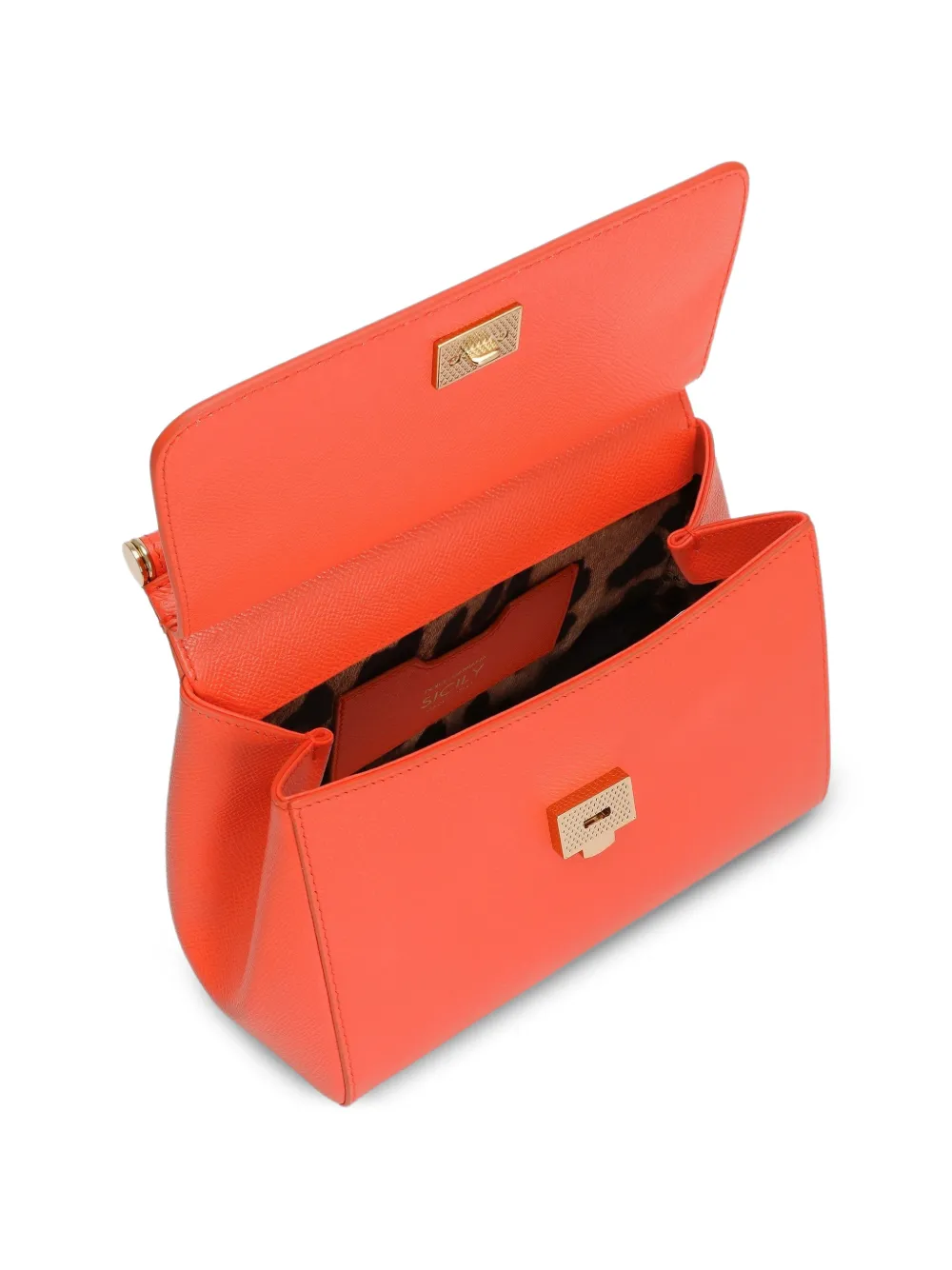 Dolce & Gabbana Sicily kleine kalfsleren handtas Oranje