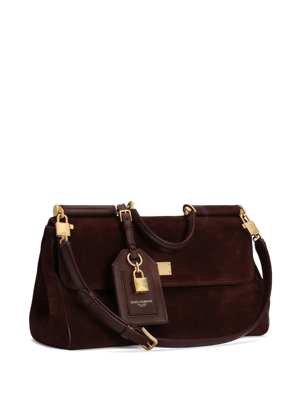 Dolce & Gabbana My Sicily medium handtas van kalfsleer met split Rood
