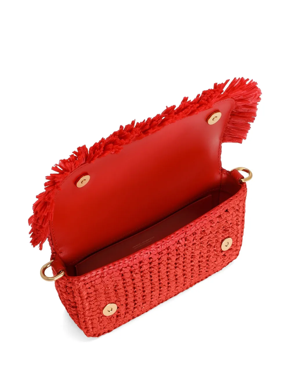 Dolce & Gabbana 3.5 schoudertas in raffia Rood