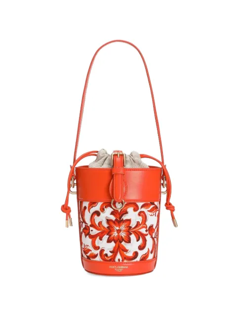 Dolce & Gabbana majolica-print capri canvas bucket bag
