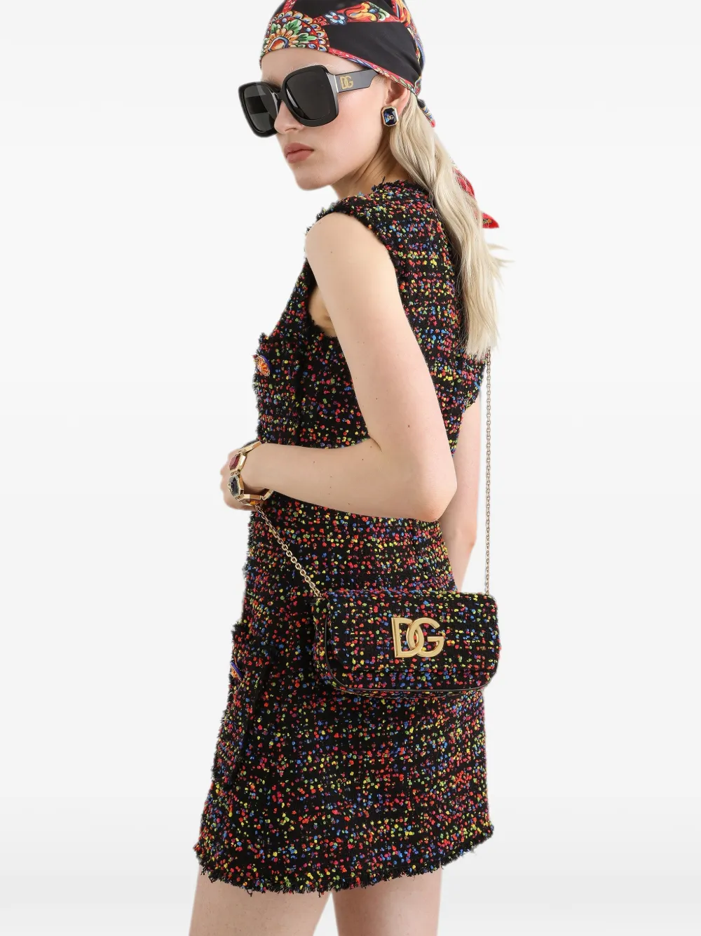 Dolce & Gabbana 3.5 bouclé handtas Zwart