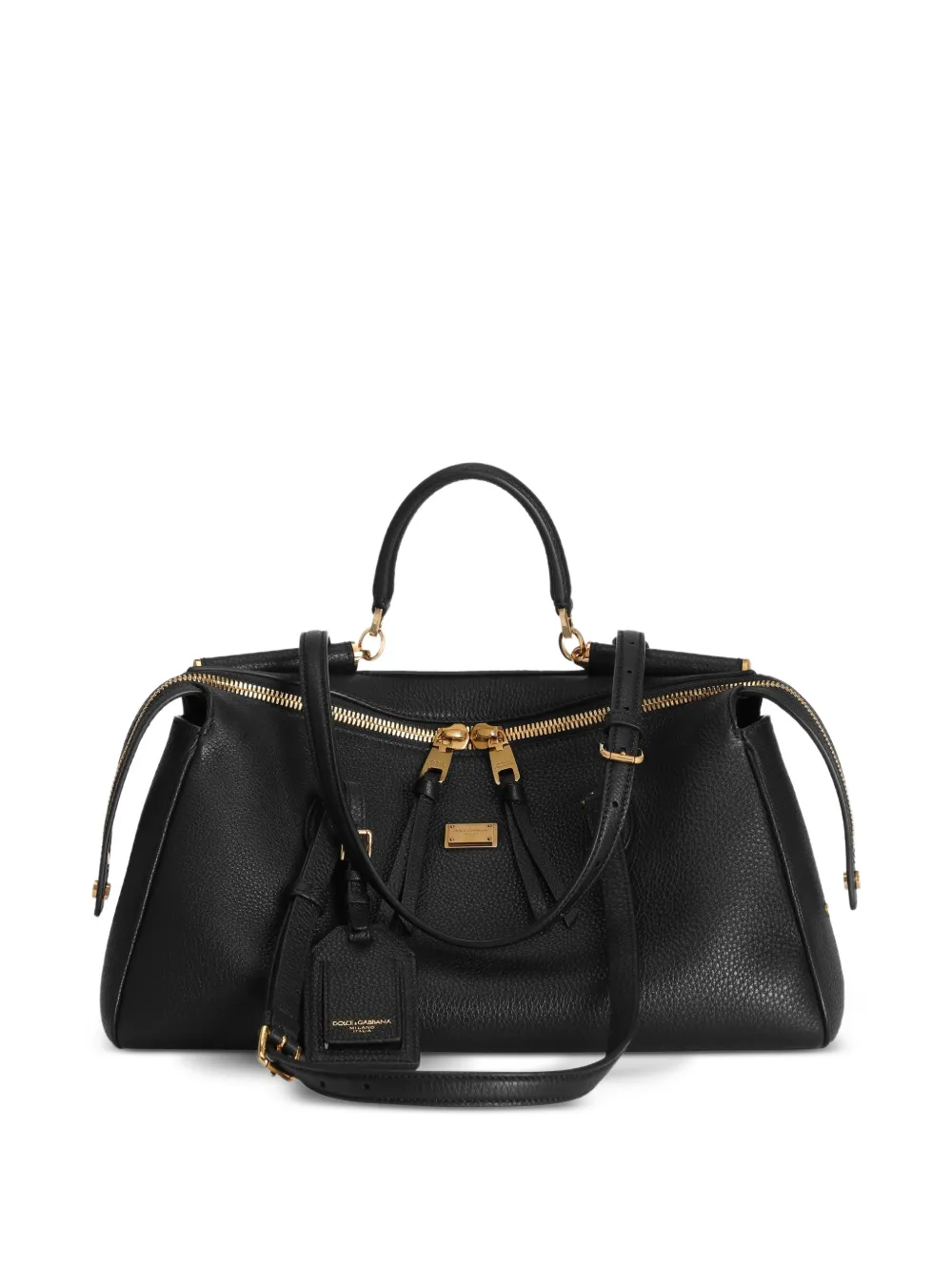Dolce & Gabbana Medium Vittoria kalfsleren handtas Zwart