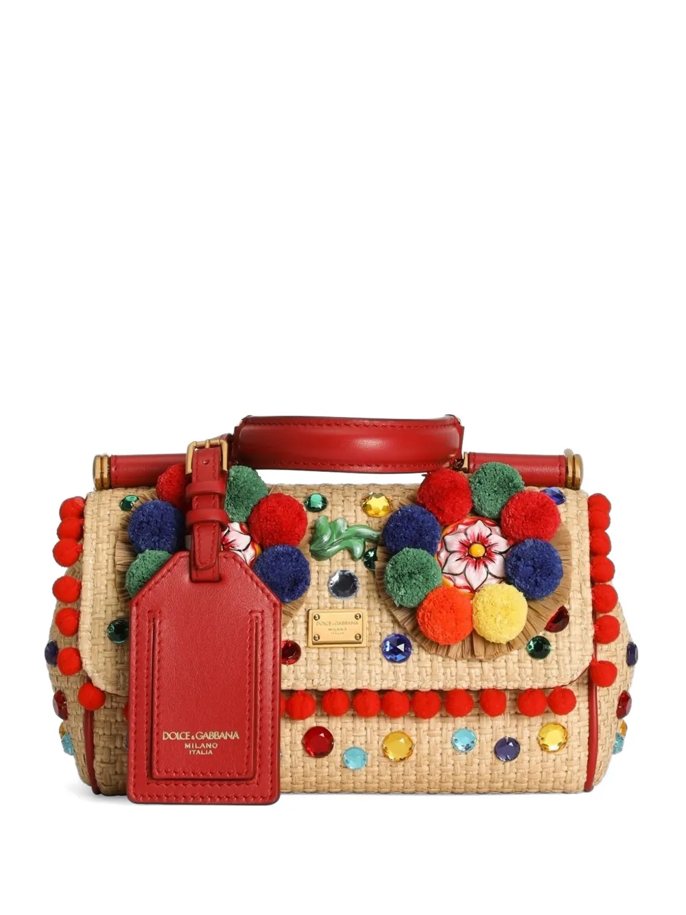 Dolce & Gabbana mini My Sicily handbag in raffia - Neutrals