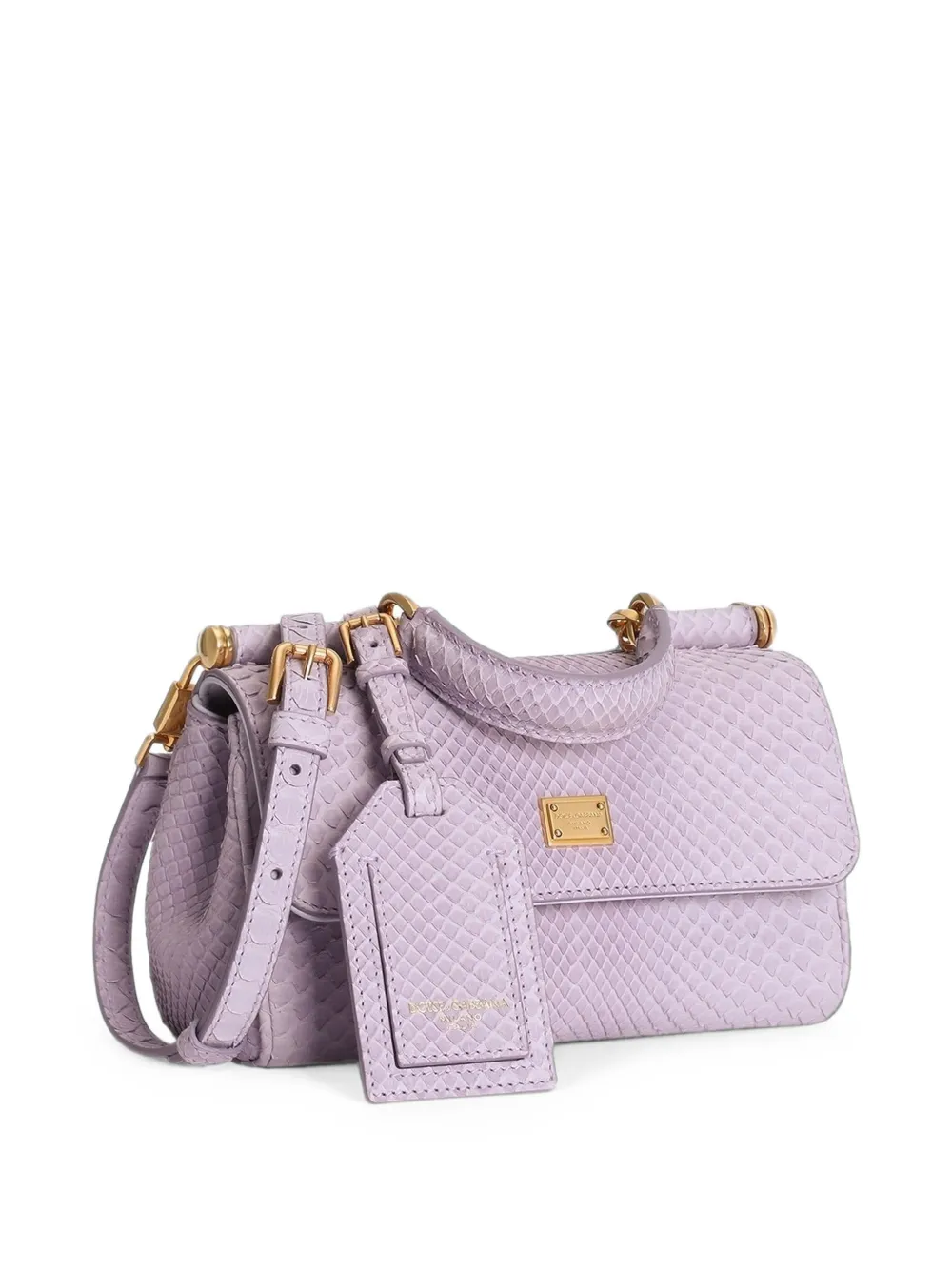 Dolce & Gabbana My Sicily mini-handtas met python-effect Paars