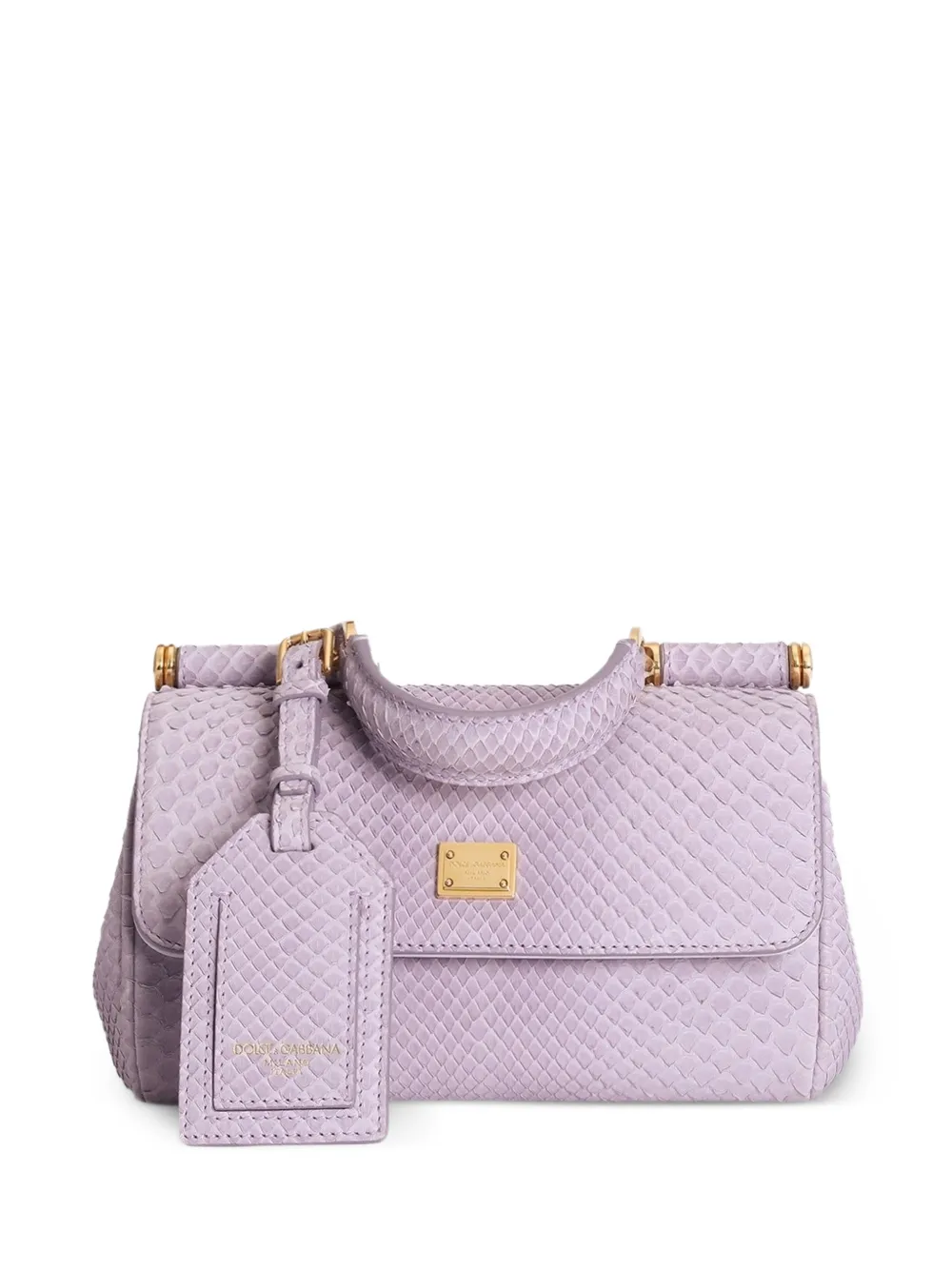 Dolce & Gabbana Mini My Sicily Handtasche aus Pythonleder - Violett