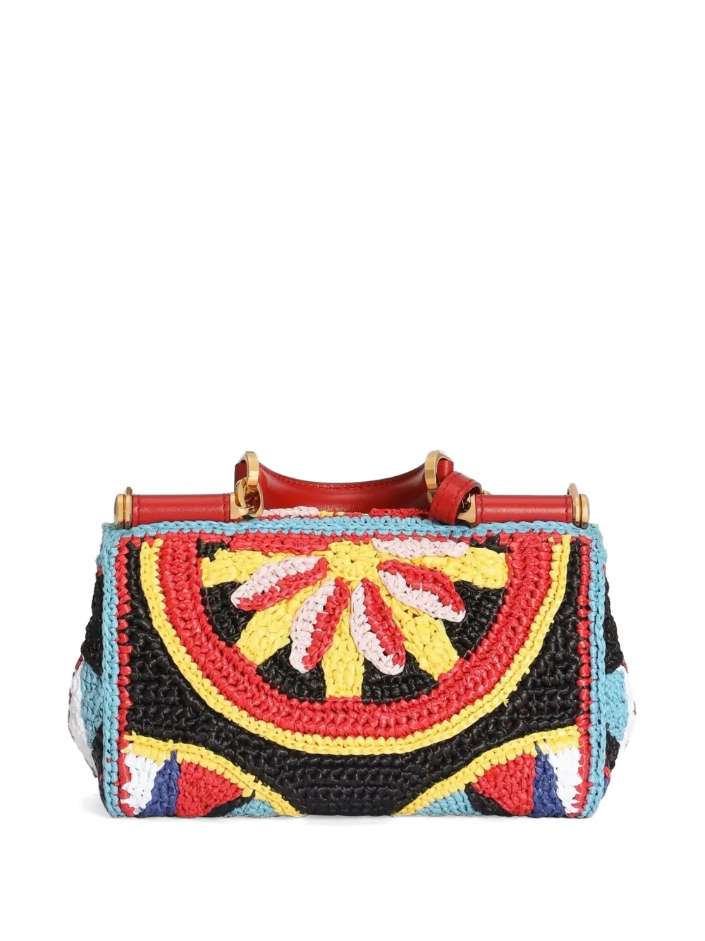 Dolce & Gabbana My Sicily raffia mini-handtas Zwart