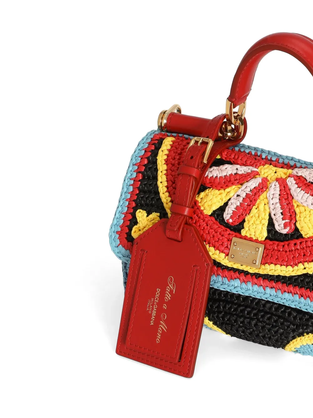 Dolce & Gabbana My Sicily raffia mini-handtas Zwart