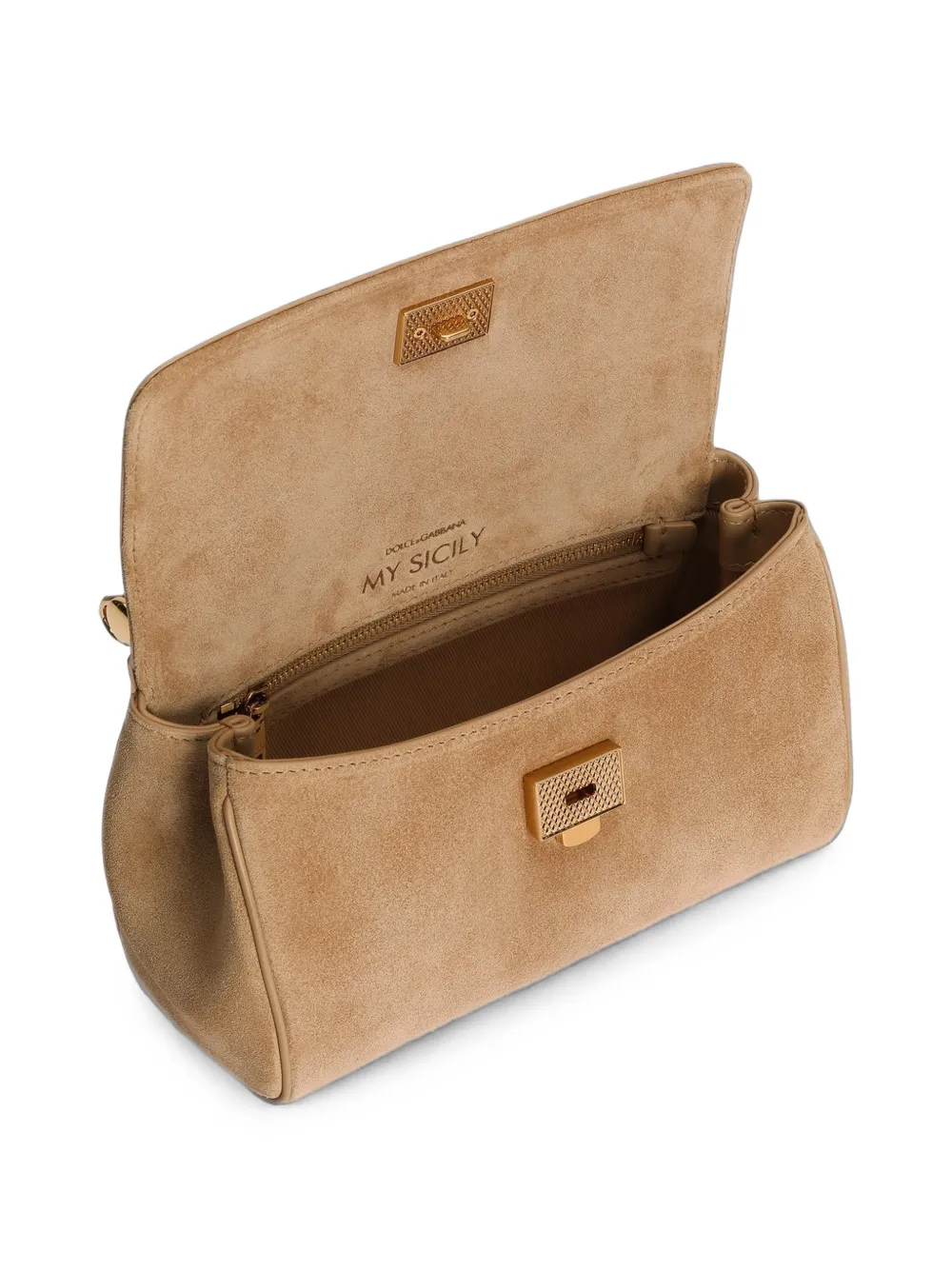 Dolce & Gabbana My Sicily mini-handtas van splitleer Beige