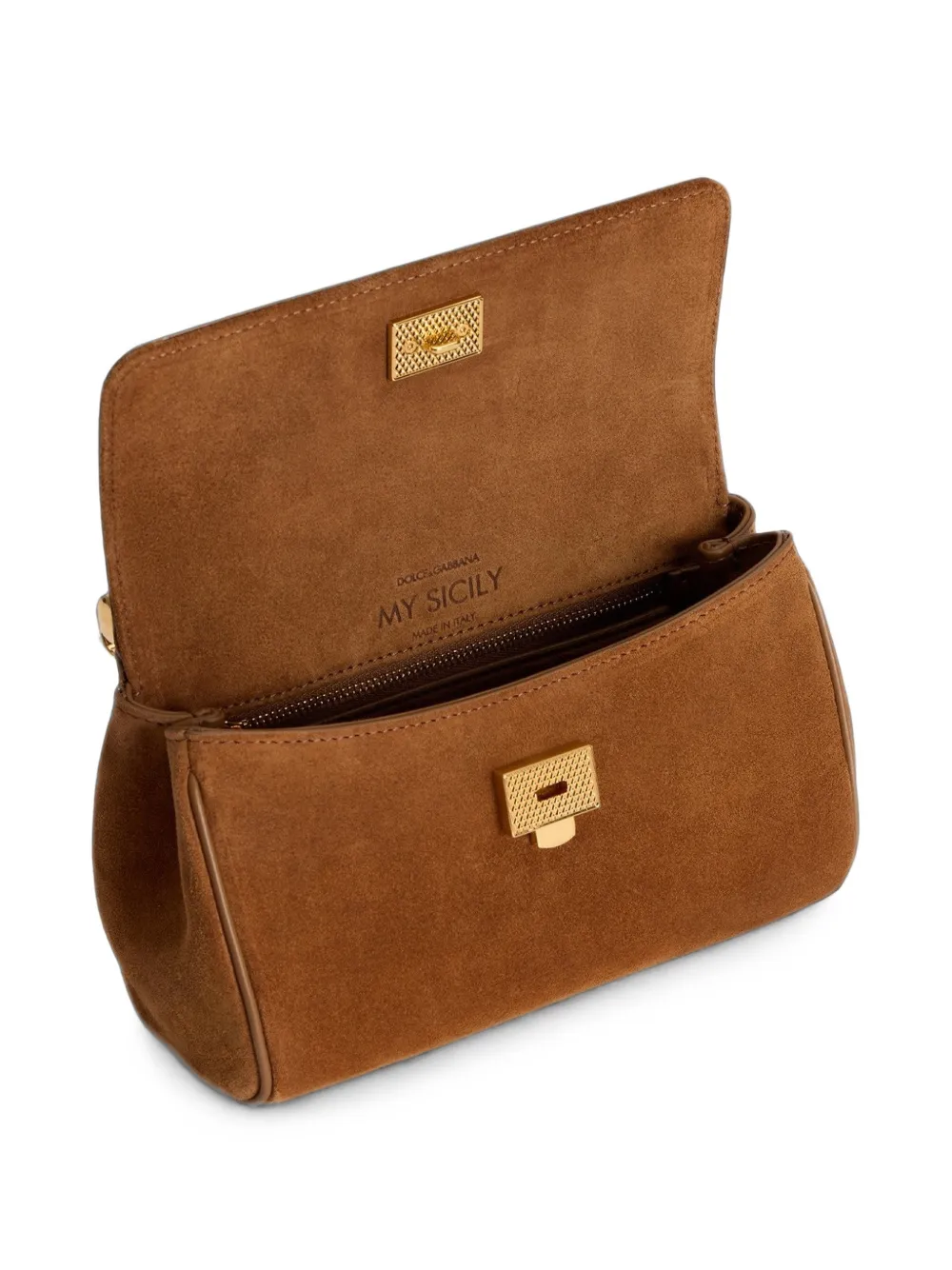Dolce & Gabbana mini My Sicily handbag in split leather Bruin