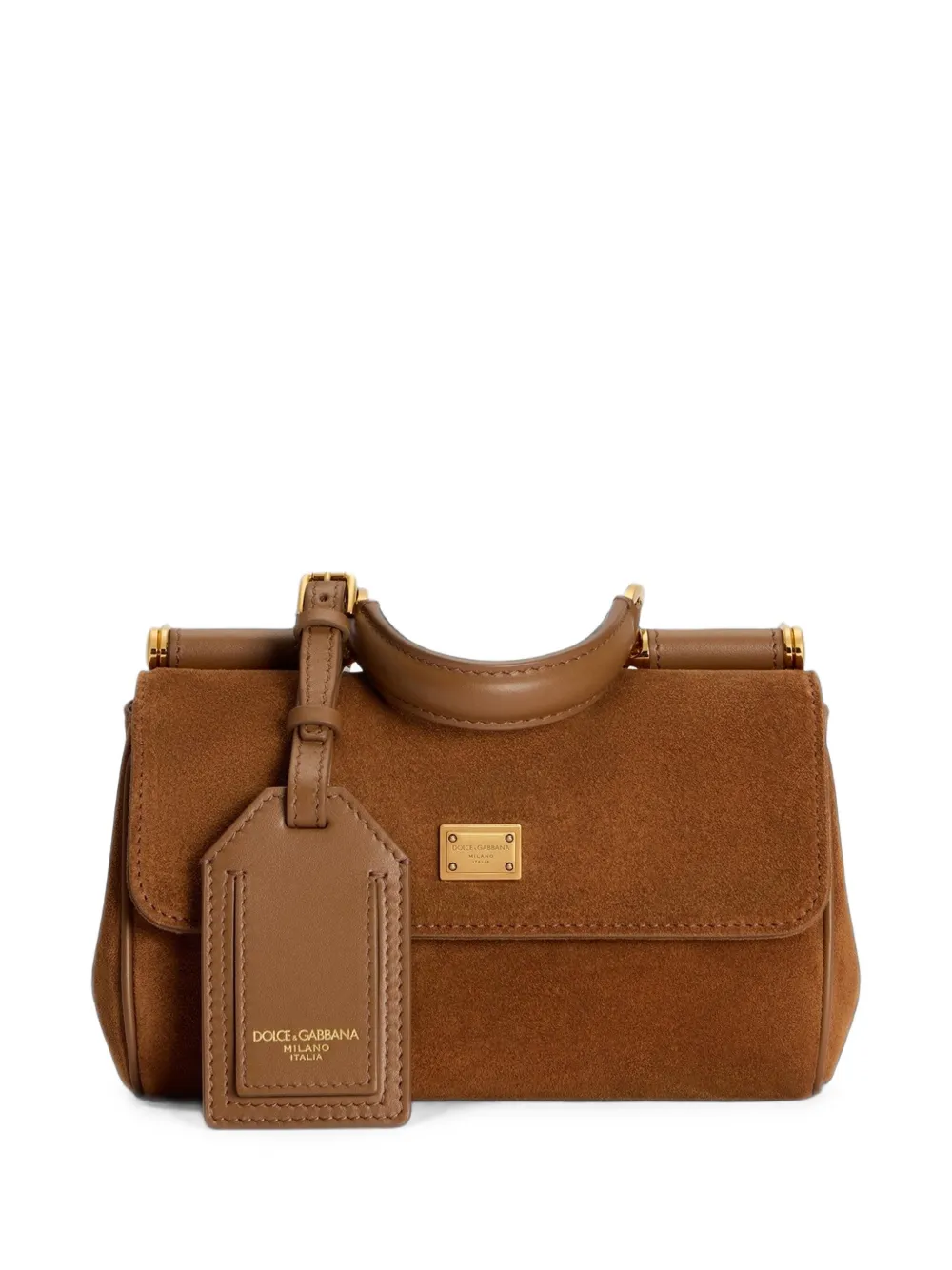 Dolce & Gabbana mini My Sicily handbag in split leather - Marrone
