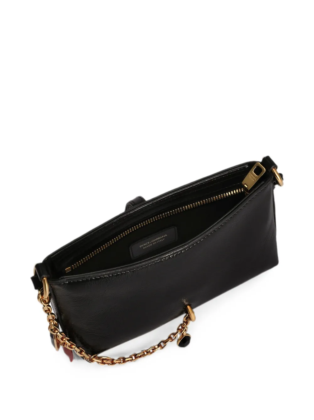 Dolce & Gabbana Lock kalfsleren schoudertas Zwart