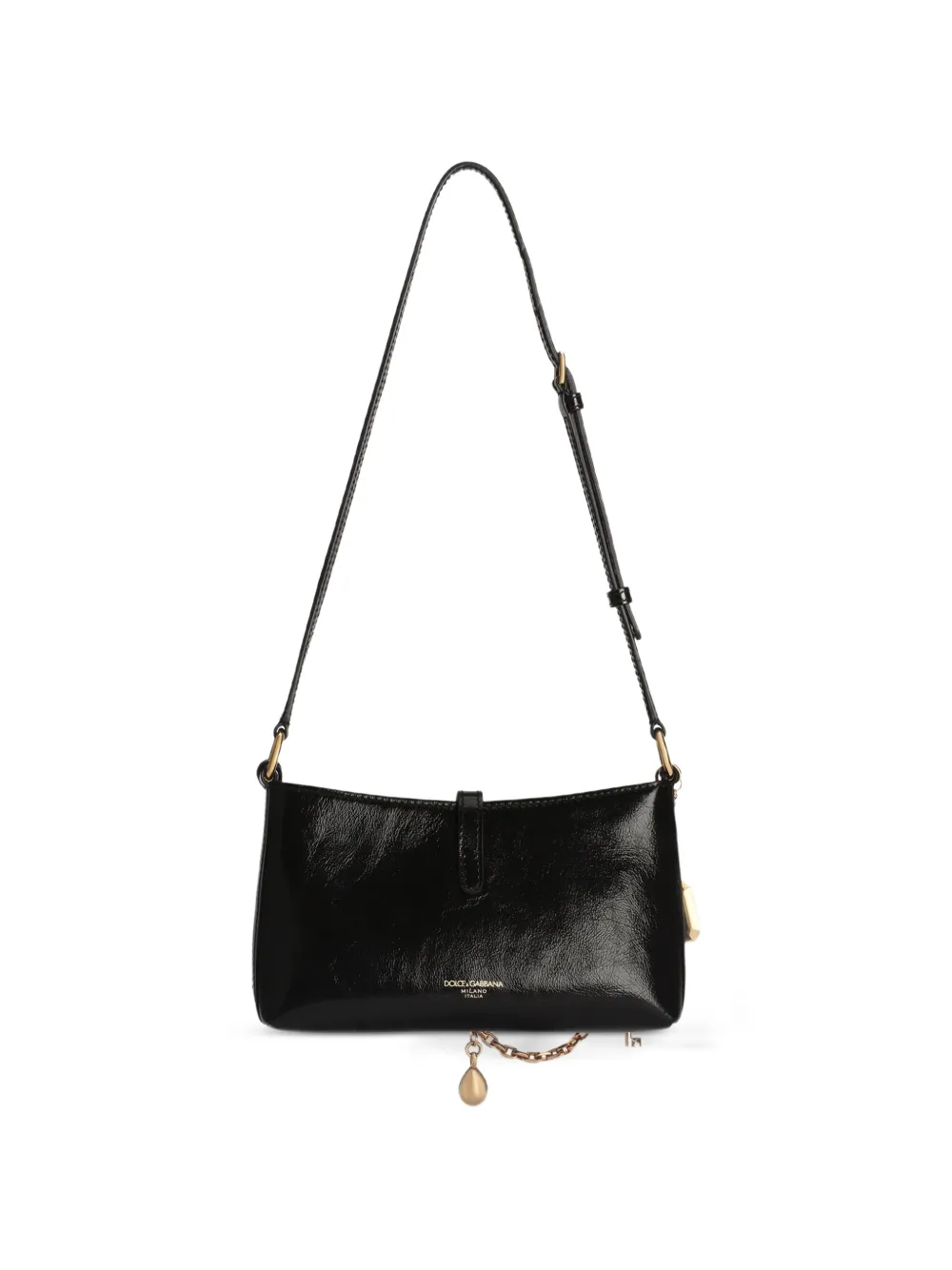 Dolce & Gabbana Lock kalfsleren schoudertas Zwart