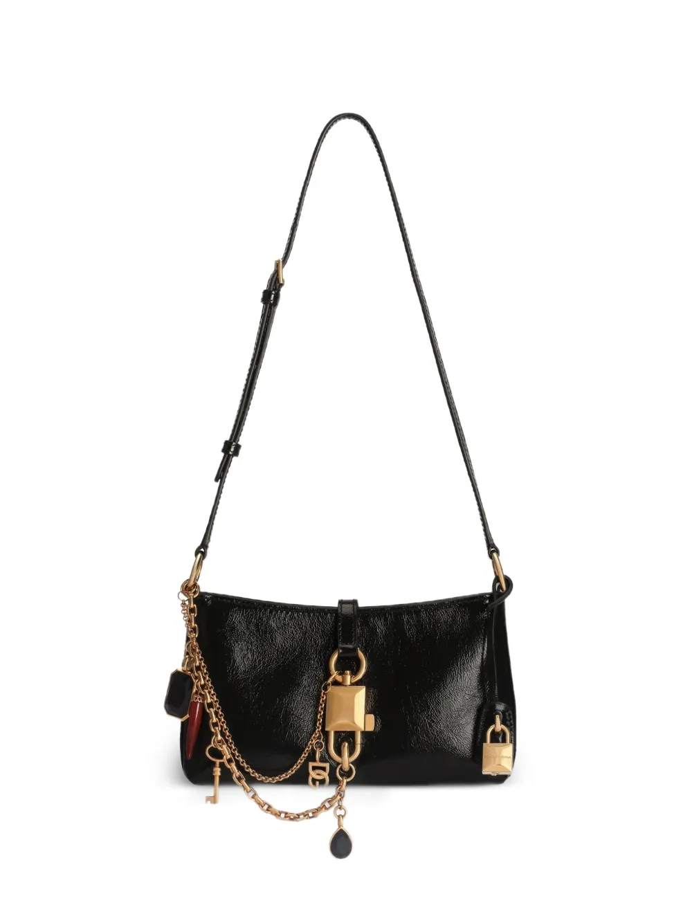 Dolce & Gabbana lock shoulder bag in calfskin - Nero