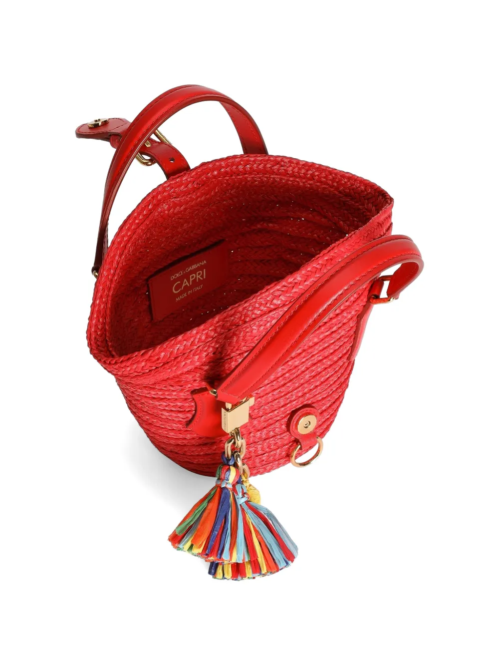 Dolce & Gabbana Capri raffia koffietas Rood