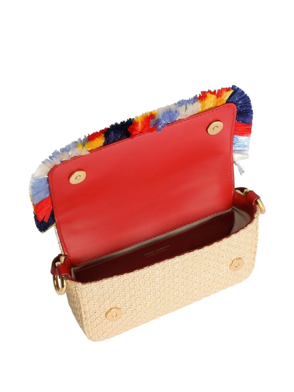 Dolce & Gabbana 3.5 schoudertas in raffia Beige