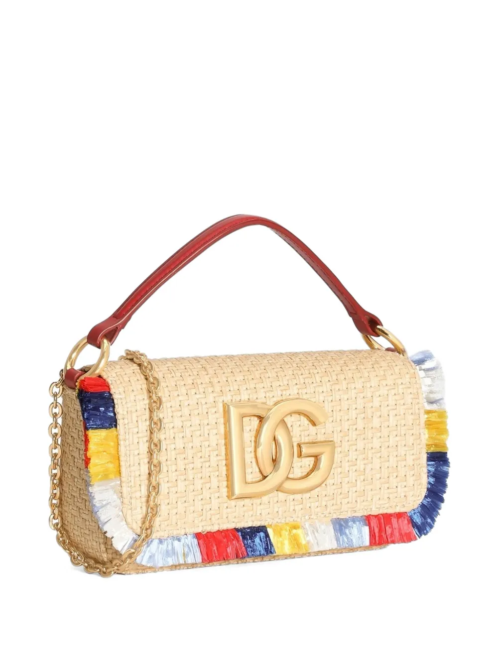 Dolce & Gabbana 3.5 schoudertas in raffia Beige