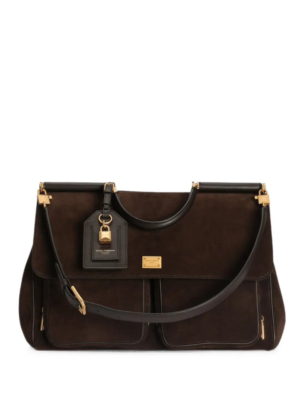 Dolce & Gabbana My Sicily handbag in split calfskin - Marrone