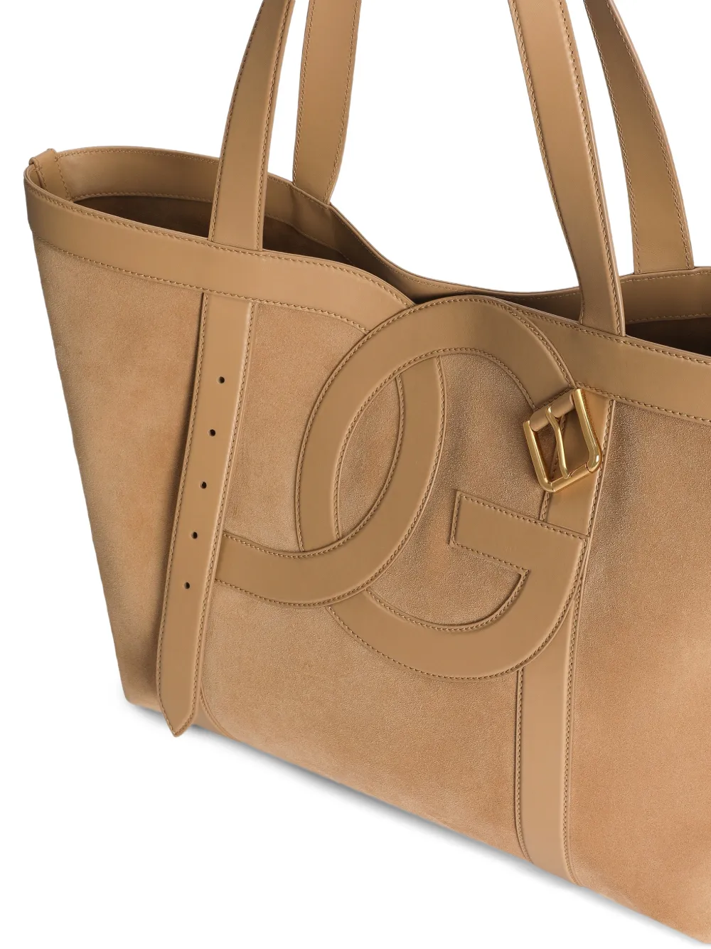 Dolce & Gabbana 3.5 shopper van gespleten kalfsleer Beige