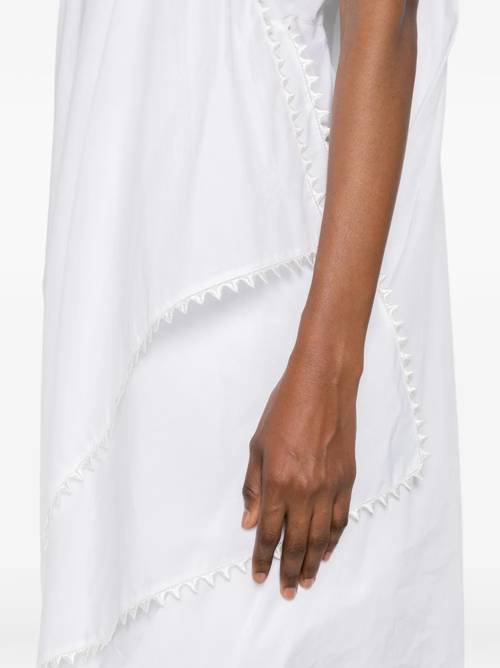 Jacquemus La Robe Traversin midi-jurk met asymmetrische zoom Wit