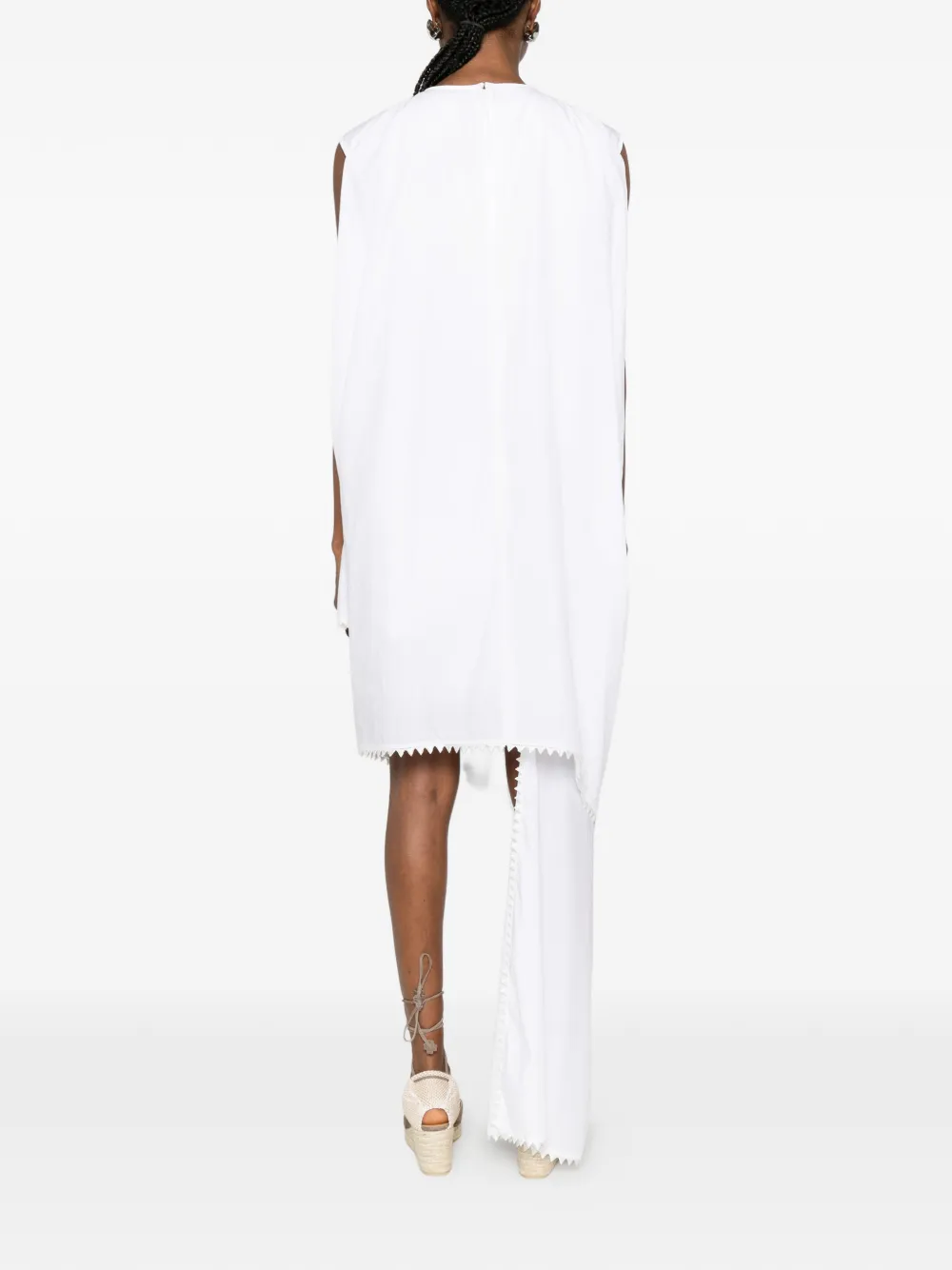 Jacquemus La Robe Traversin midi-jurk met asymmetrische zoom Wit