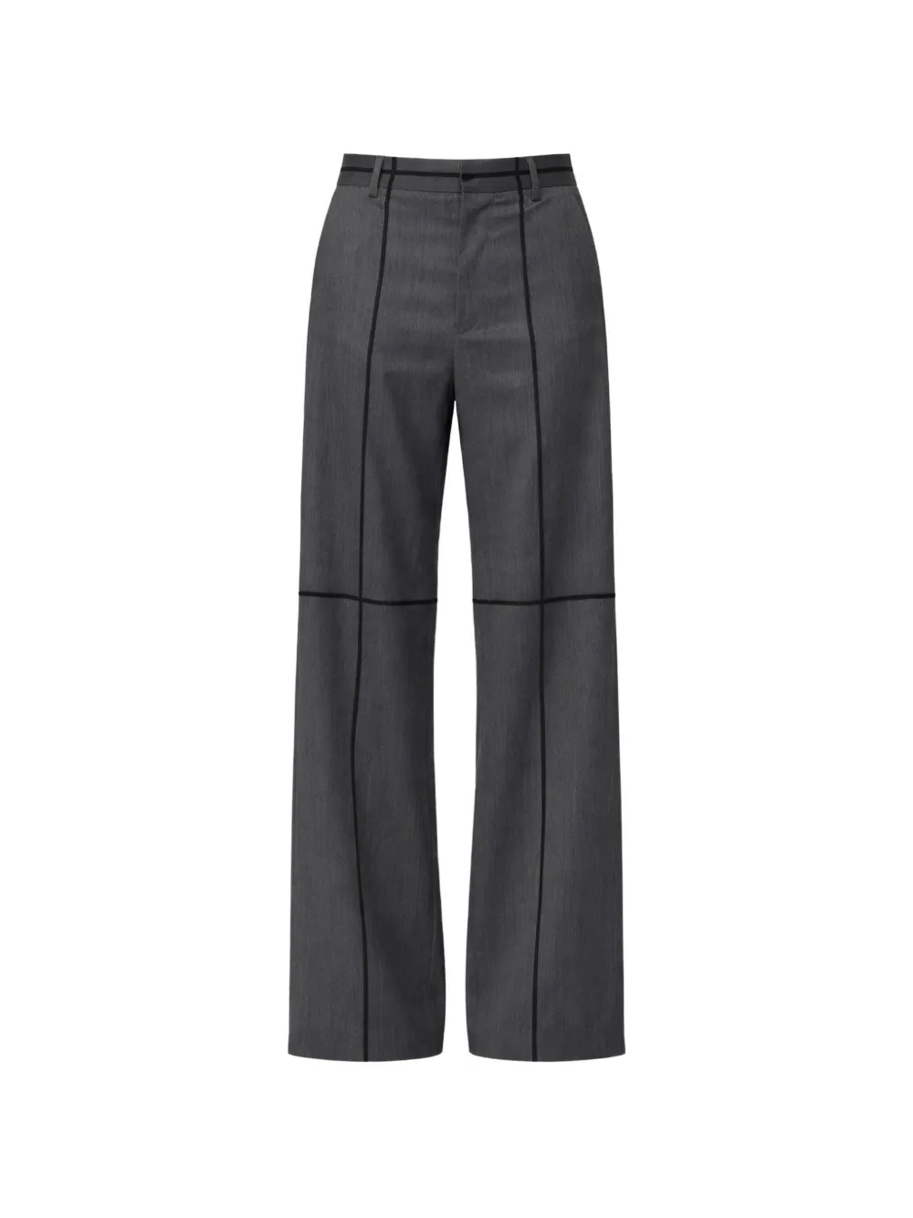 MM6 Maison Margiela contrast-piping wide-leg trousers - Grigio