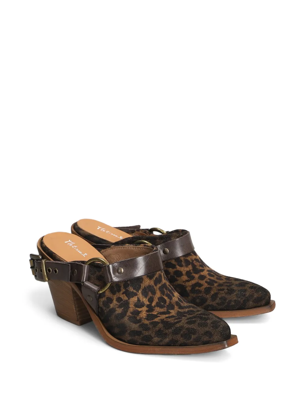  Metisse Mules Con Estampado De Leopardo - Neutro 