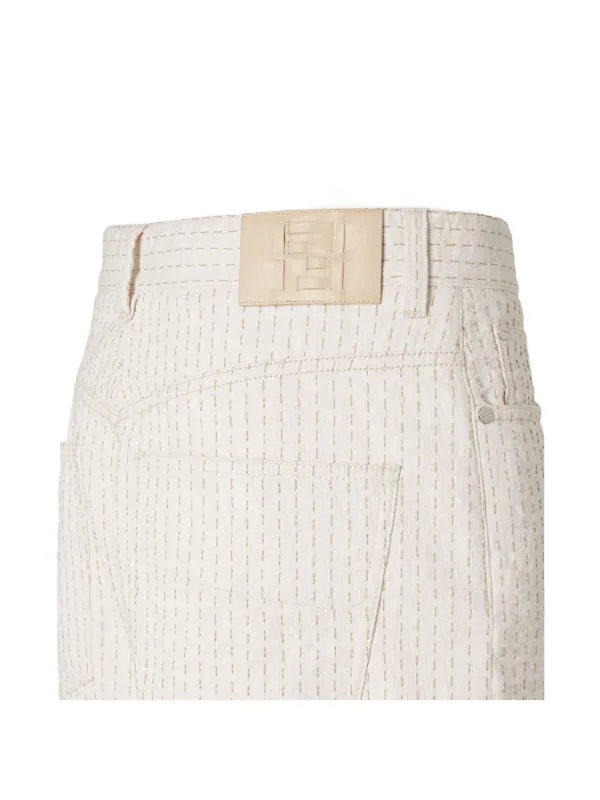 FENDI Topstitched straight-leg Jeans | Neutrals | FARFETCH