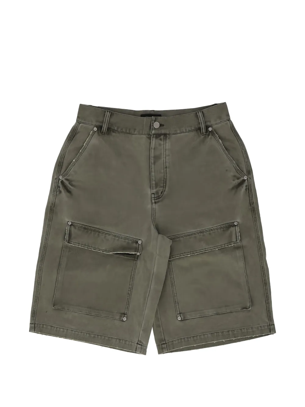 Purple Brand faded-effect cargo shorts - Green
