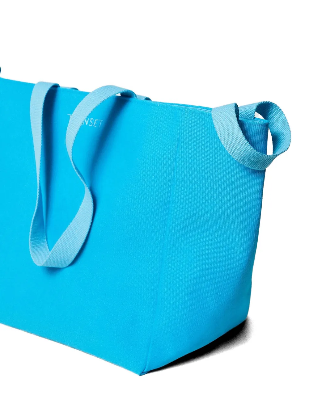 TWINSET Canvas shopper met logo-print Blauw