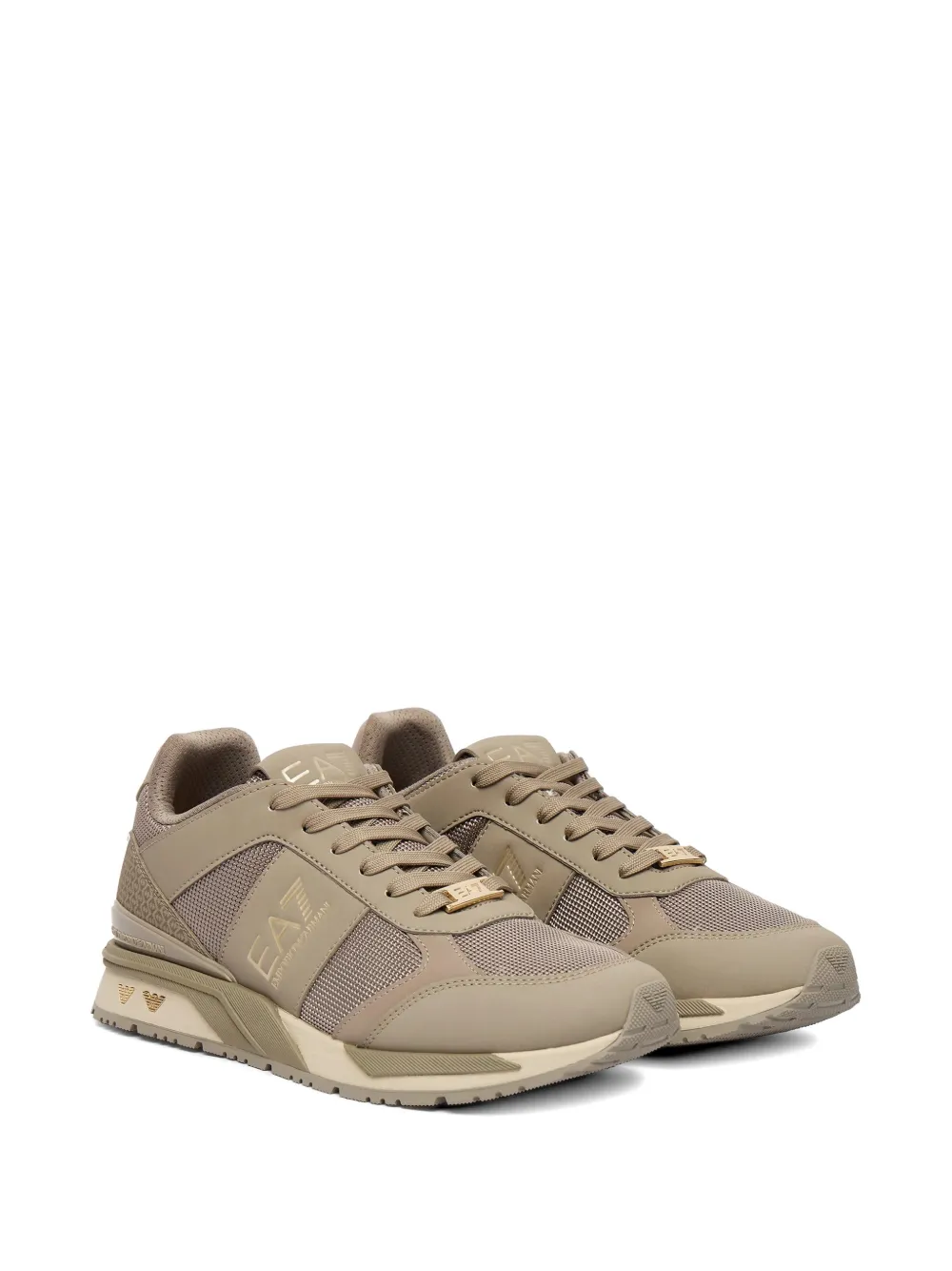 Ea7 Emporio Armani Sneakers met logo Beige