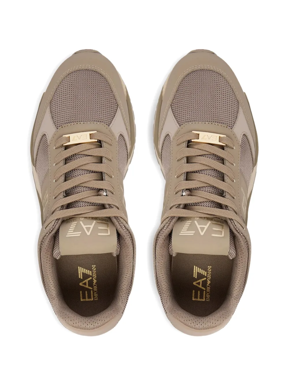 Ea7 Emporio Armani Sneakers met logo Beige