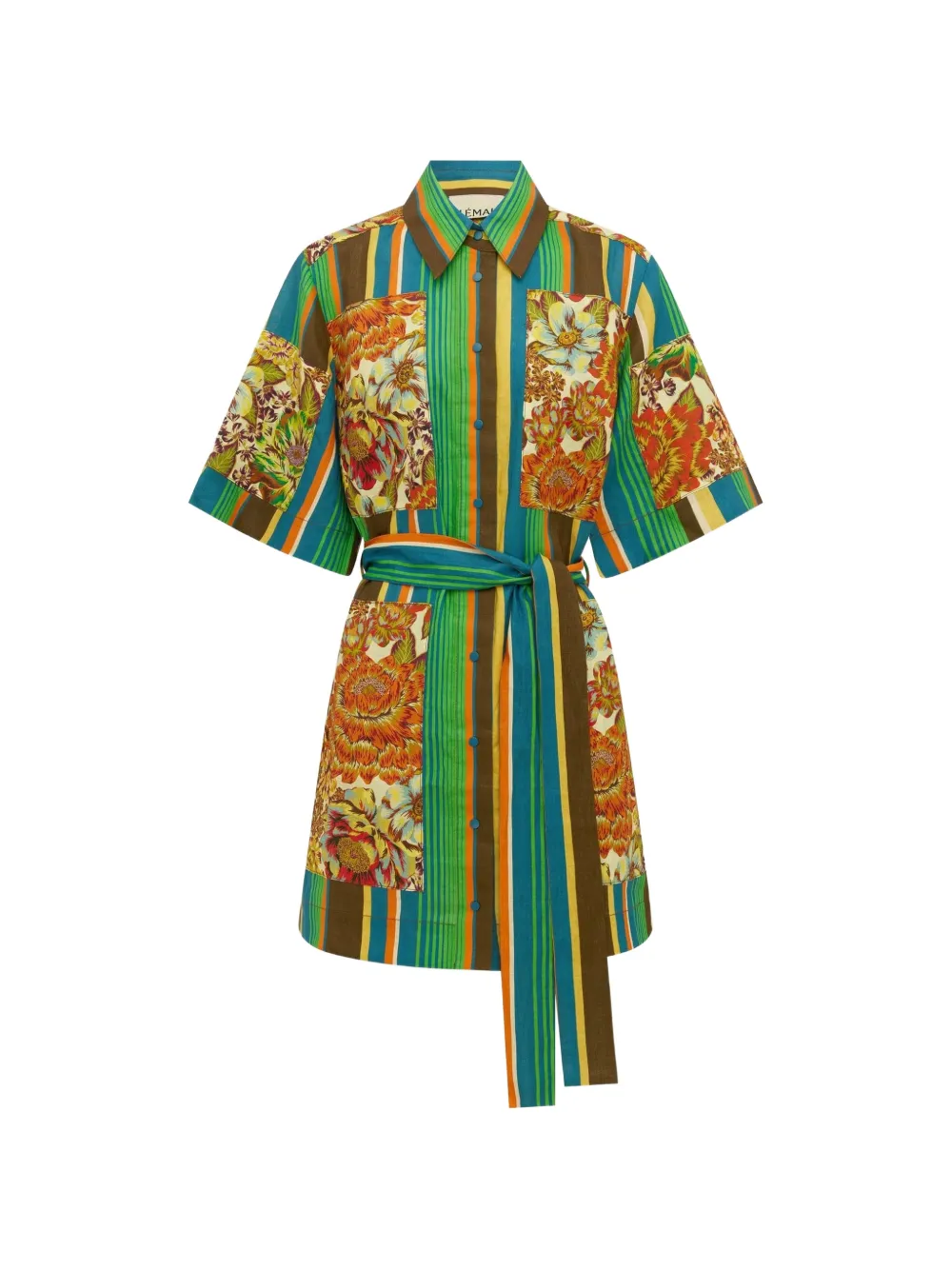 ALEMAIS Charlie floral-print mini dress - Green