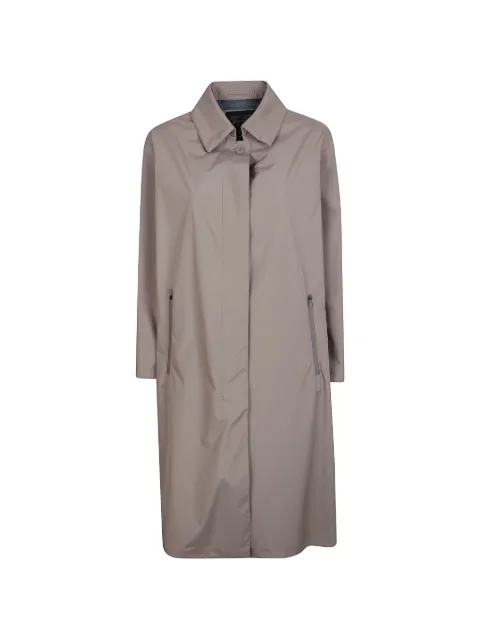 Herno concealed-fastening pleated coat