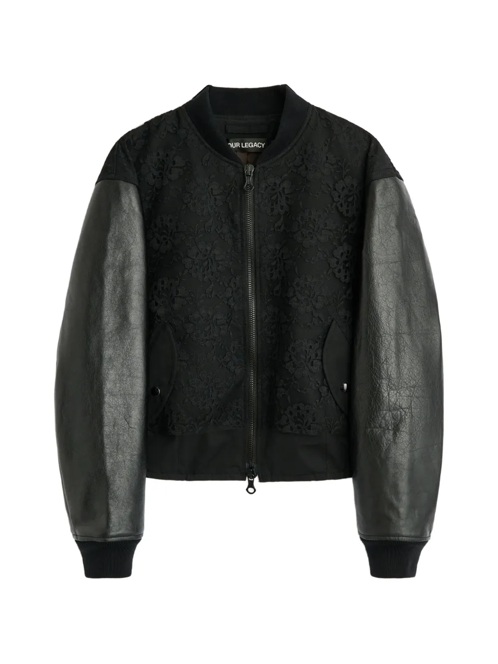 OUR LEGACY Stage lace-panelled bomber jacket - Schwarz