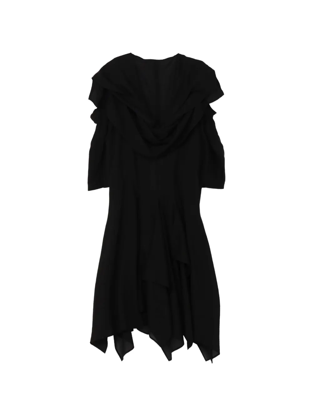 Yohji Yamamoto Jas met gedrapeerd detail en asymmetrische zoom Zwart