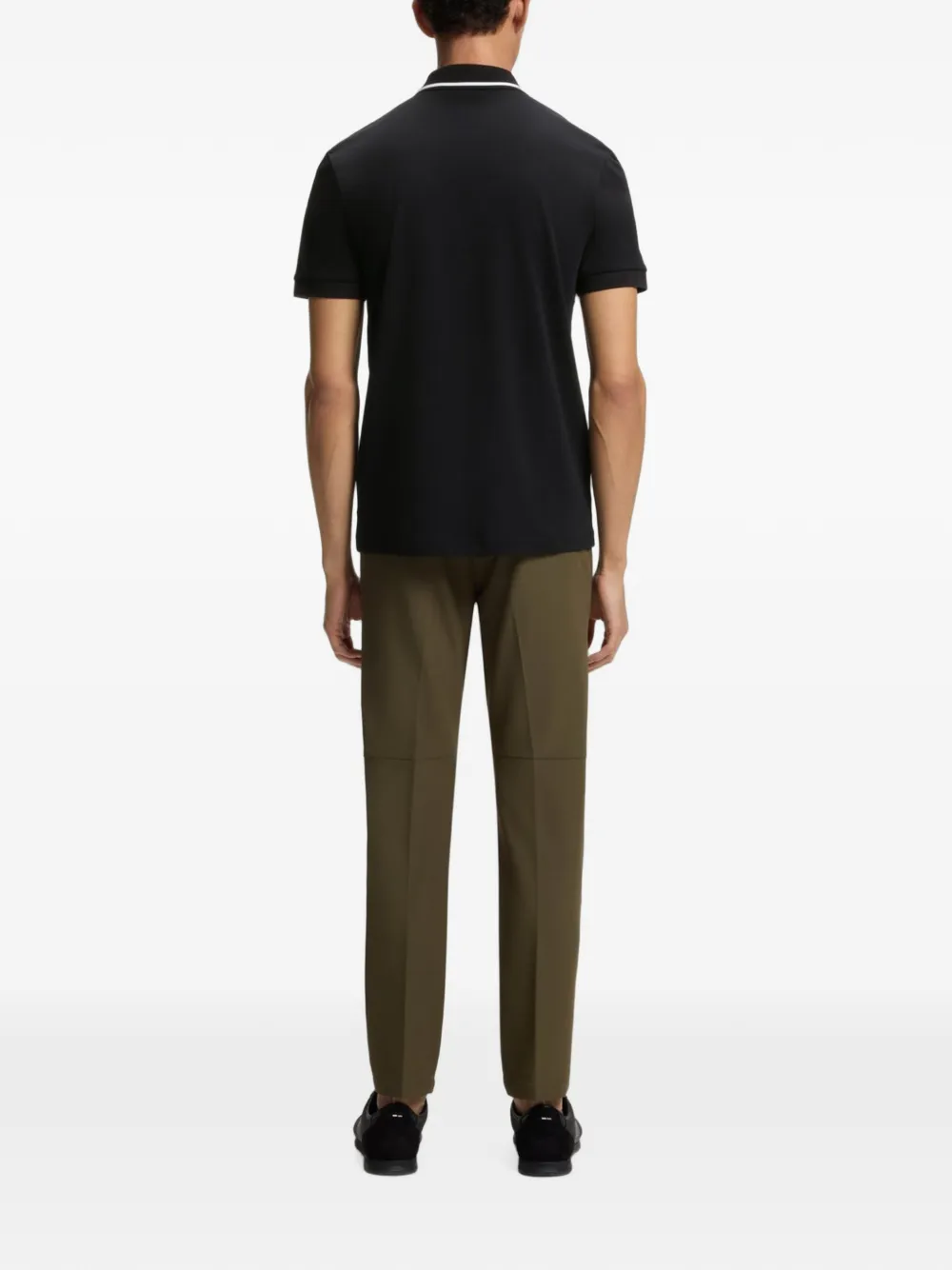 BOSS Paddy katoenen slim-fit poloshirt Zwart
