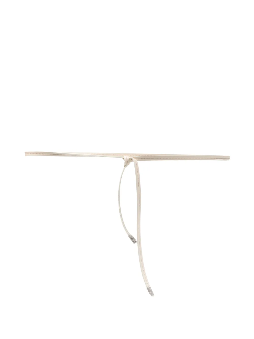 PANICALE bead-embellished leather belt - Toni neutri