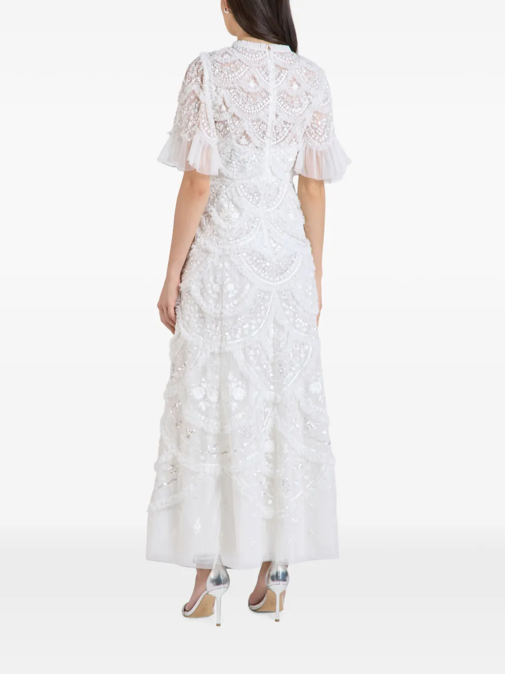 Needle & Thread Carmen maxi-jurk verfraaid met pailletten Wit