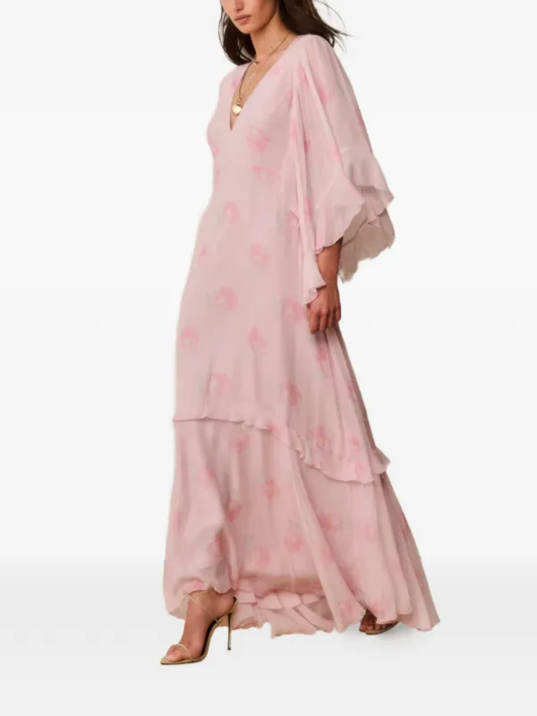 love shack fancy floral maxi dress LoveShackFancy Antonie Maxi Dress in Golden Fog