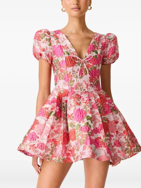 ELLIATT Floralie puff-sleeve mini dress