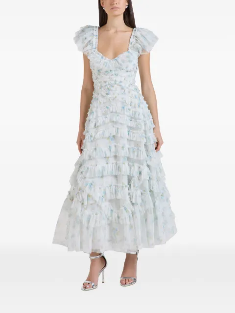 Needle & Thread Magnolia ruffled floral-print maxi dress