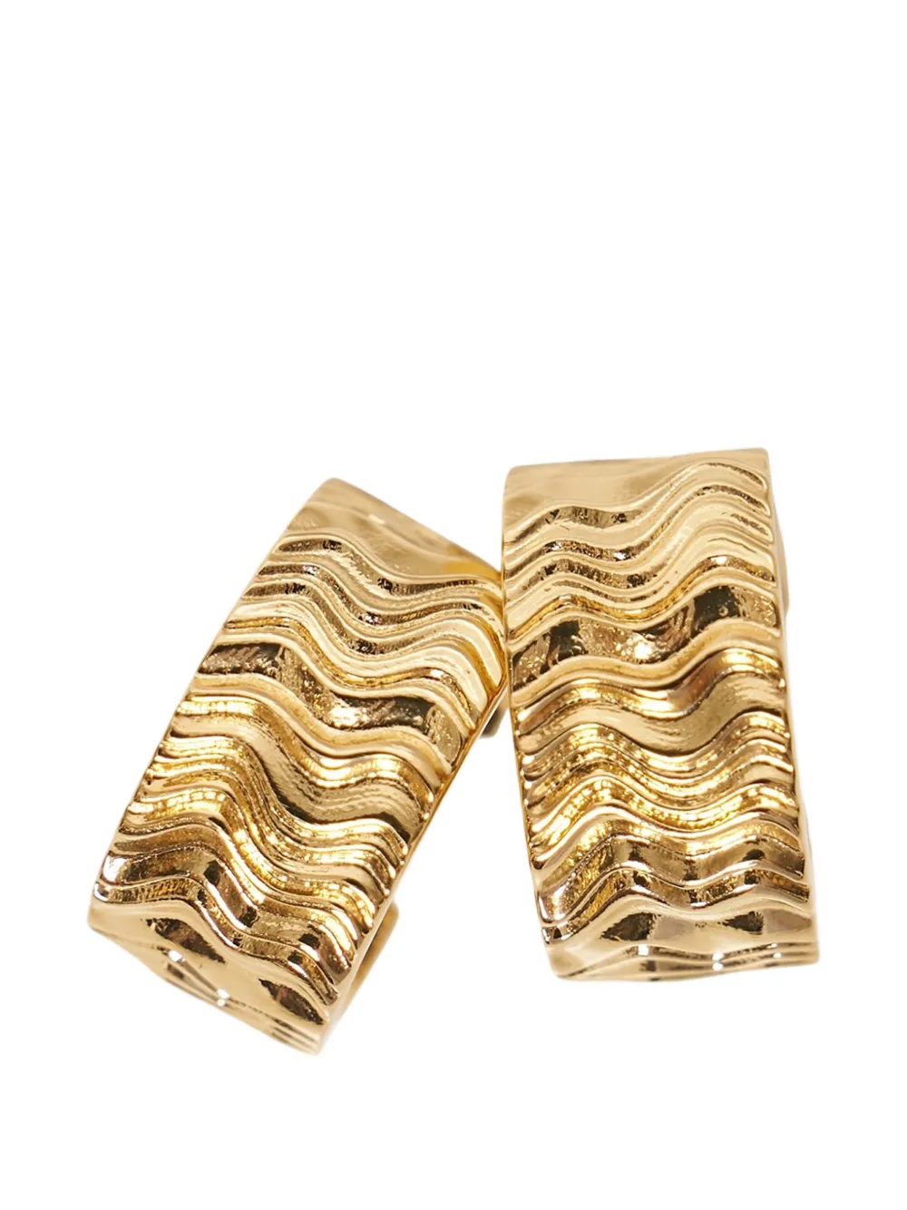 Jil Sander wave-textured hoop earrings - Oro